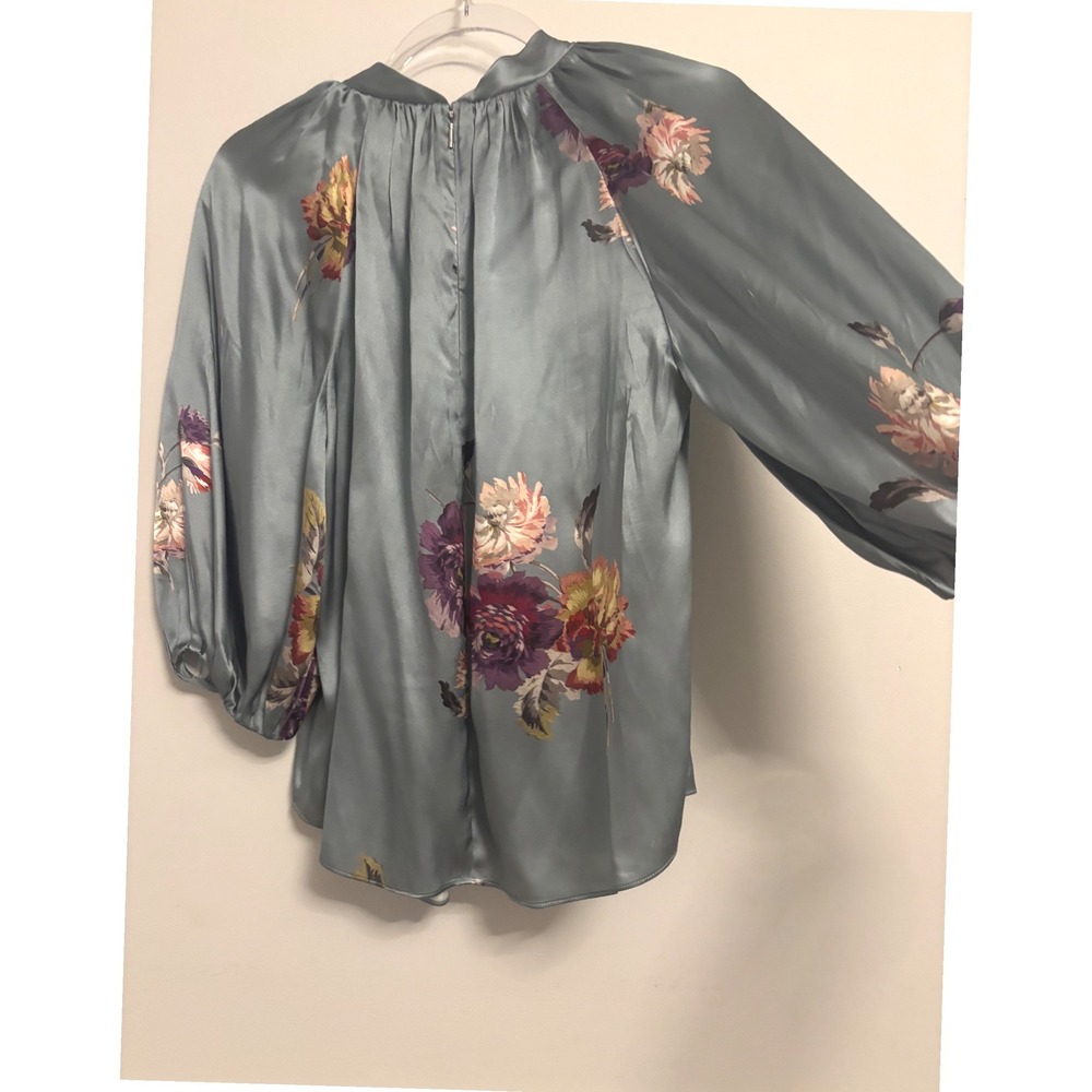 Rebecca Taylor Simone Fleur Silk Blouse in the "Duck Egg" size - Picture 4 of 11